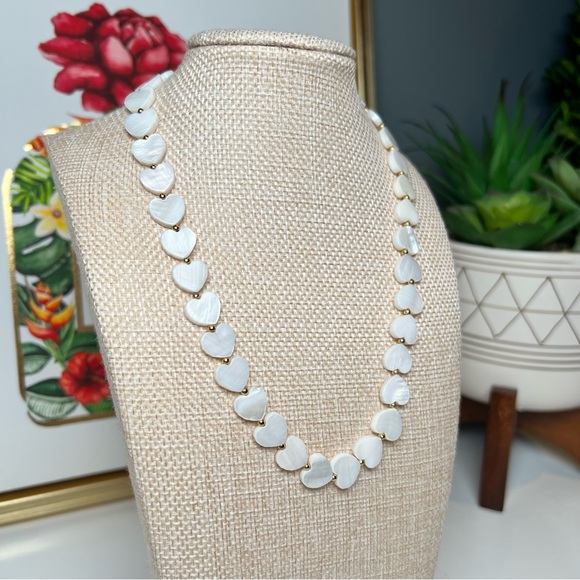 White Heart Necklace - 15” Plus 2” Extender - Picture 2 of 4